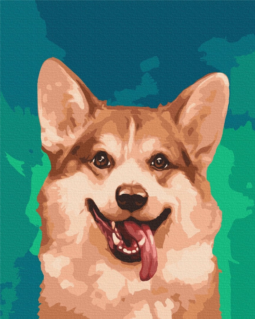 Mal efter tal - Corgis in paints