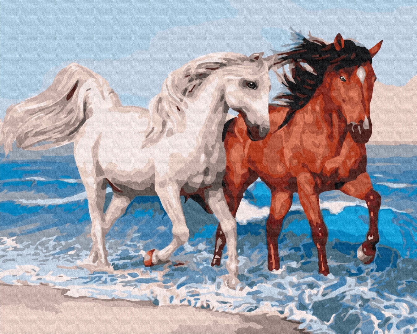 Mal efter tal - Horses on the coast