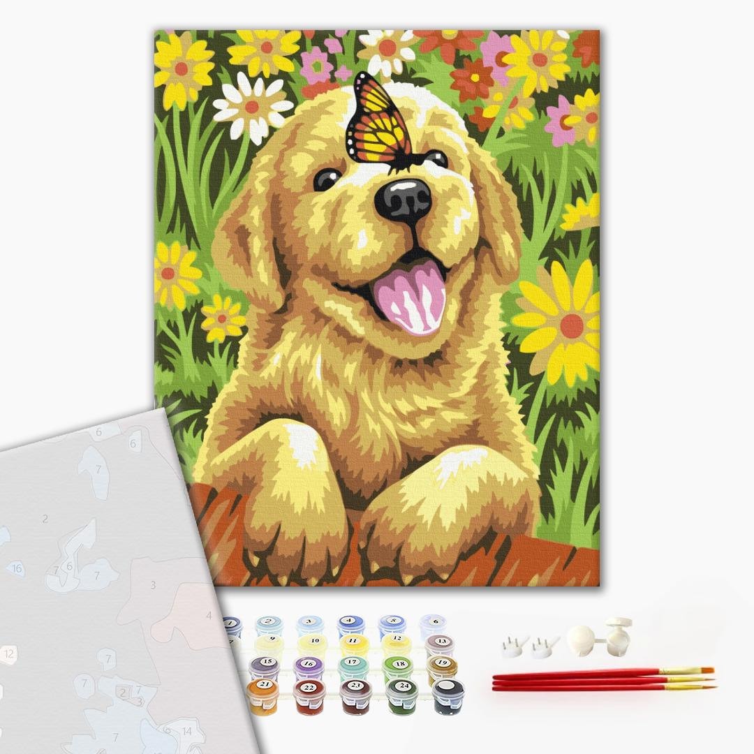 Mal efter tal - Joyful puppy