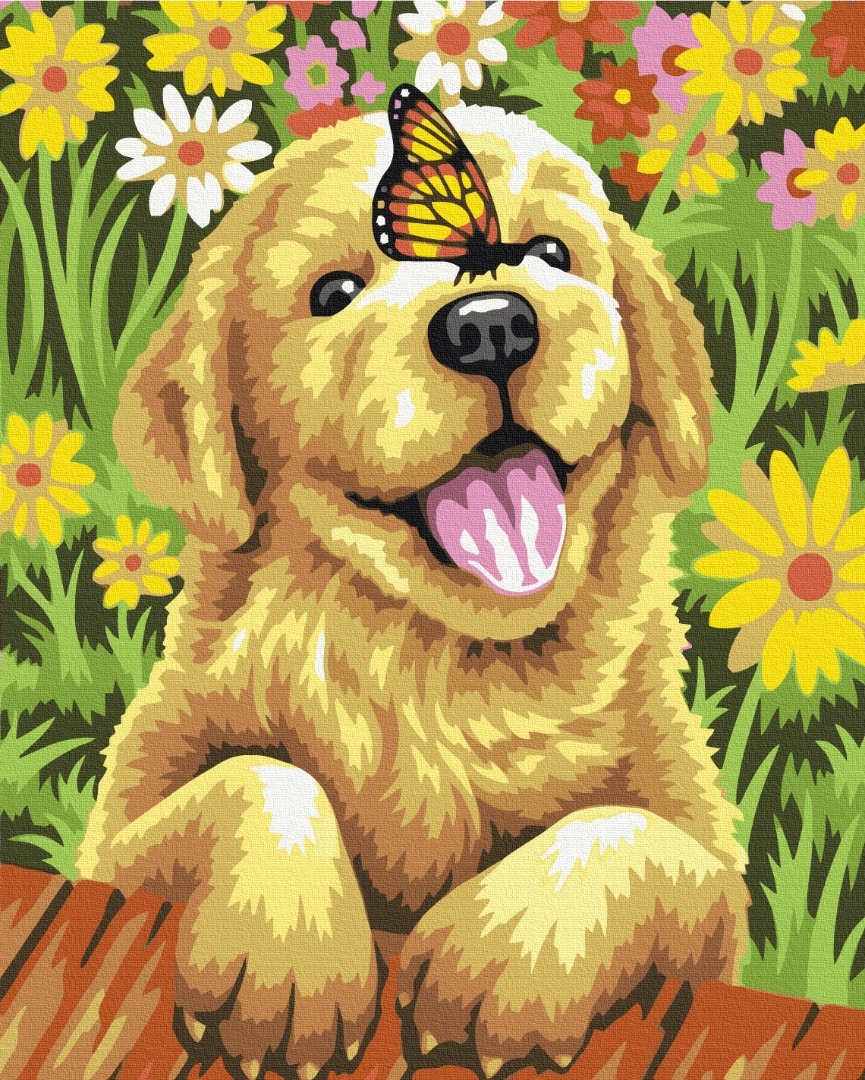 Mal efter tal - Joyful puppy