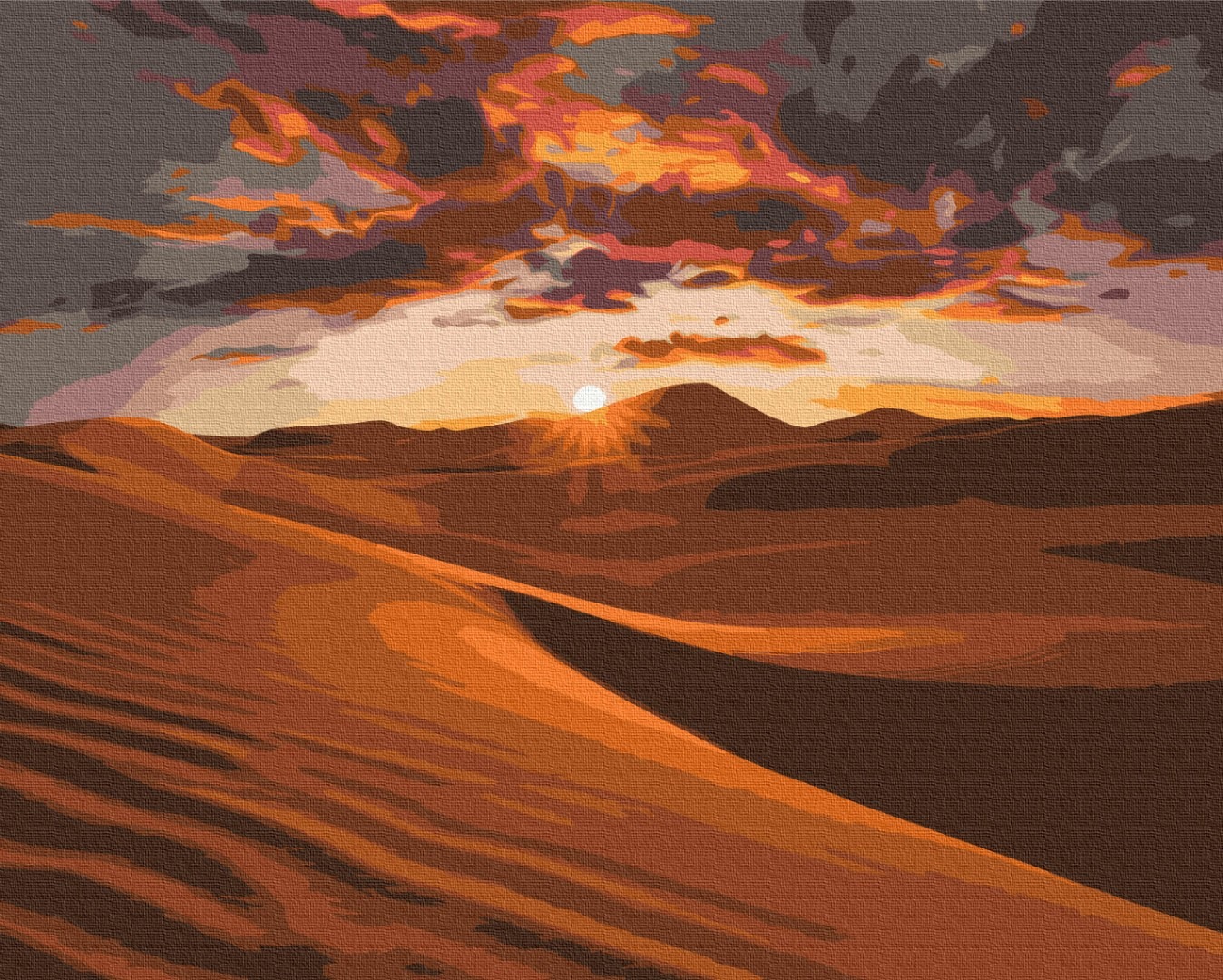 Mal efter tal - Sunset in the desert