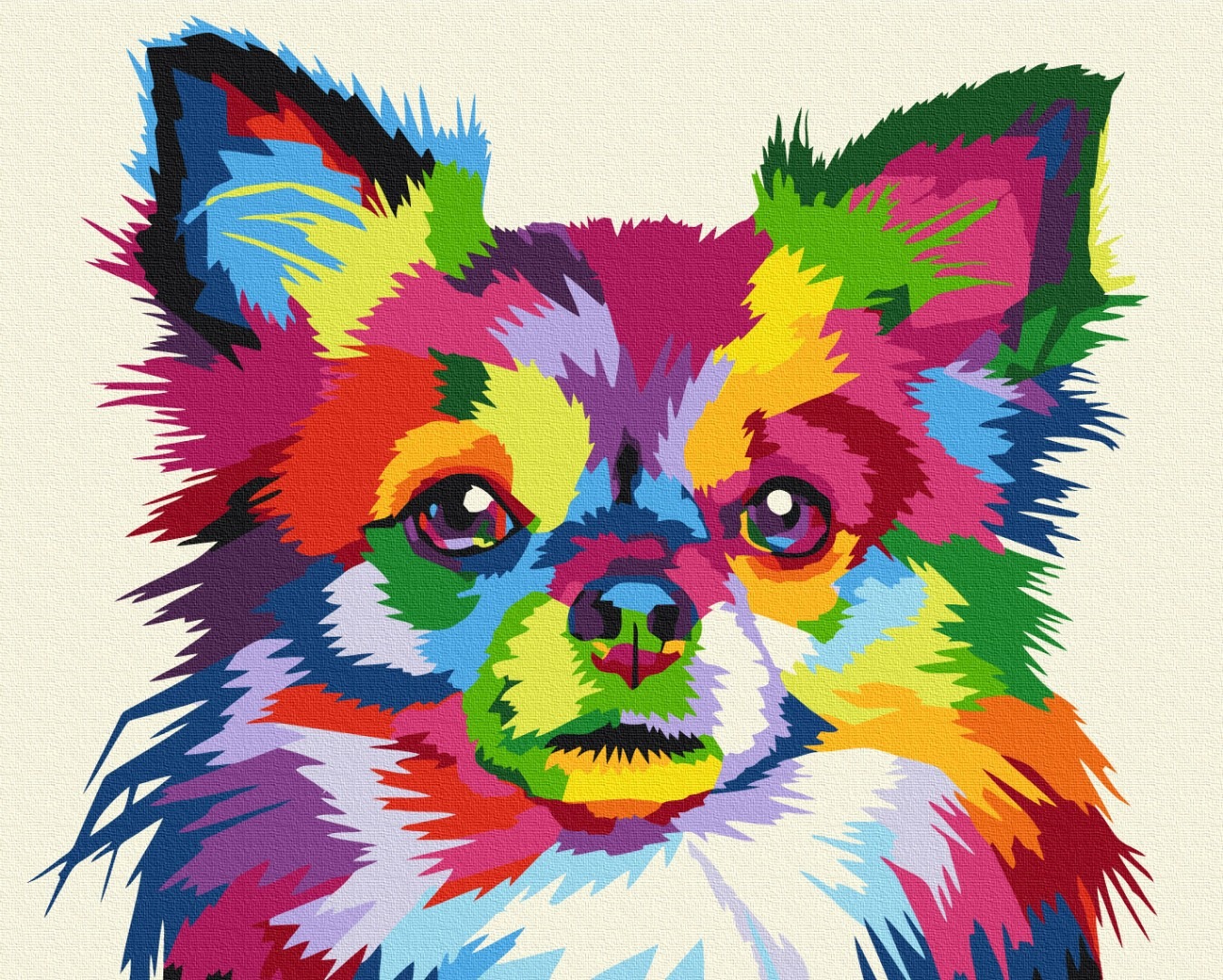 Mal efter tal - Colorful dog