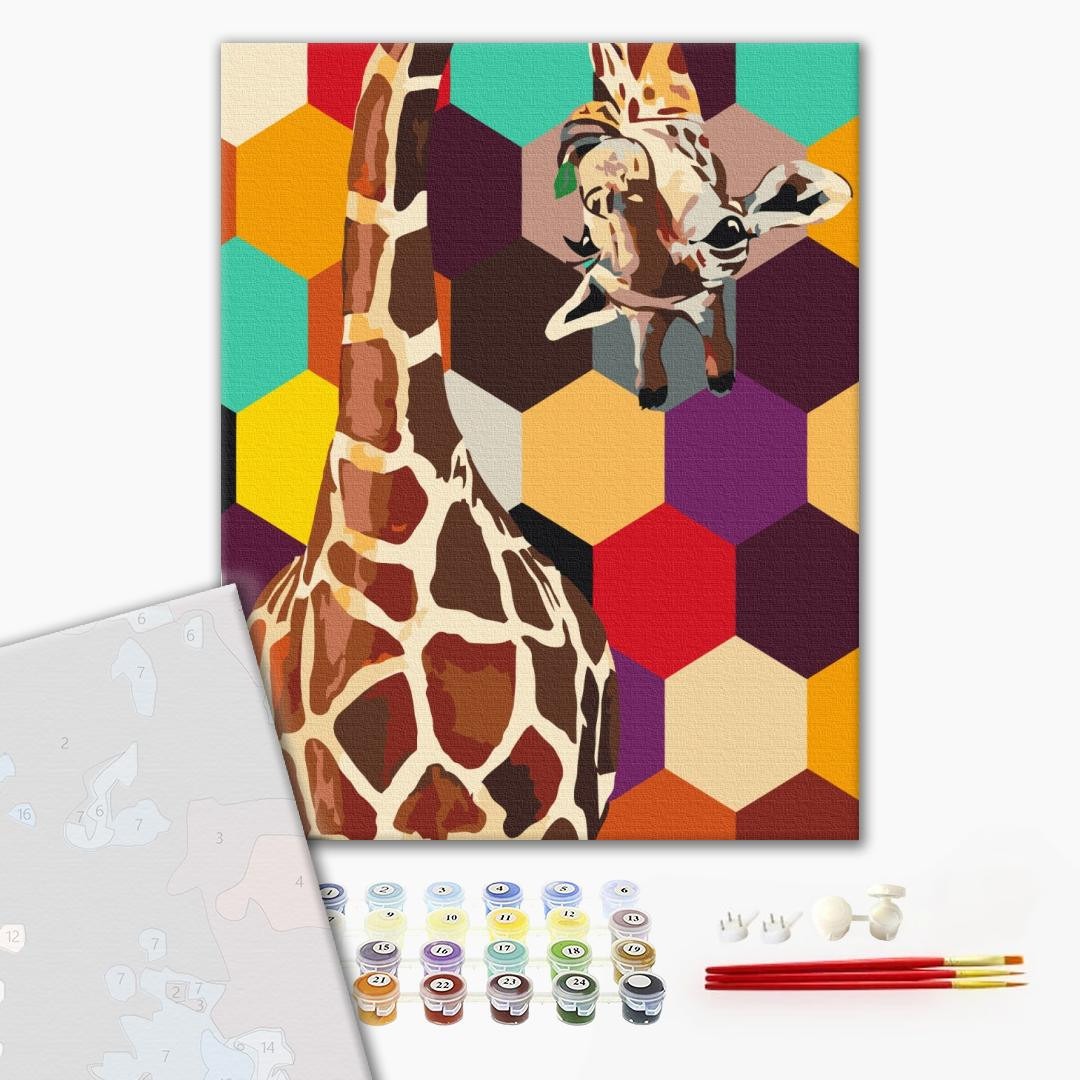 Mal efter tal - Giraffe in a mosaic