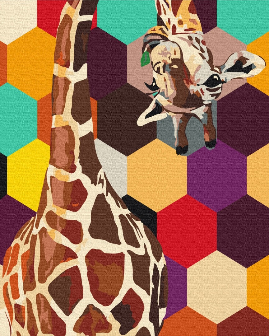 Mal efter tal - Giraffe in a mosaic