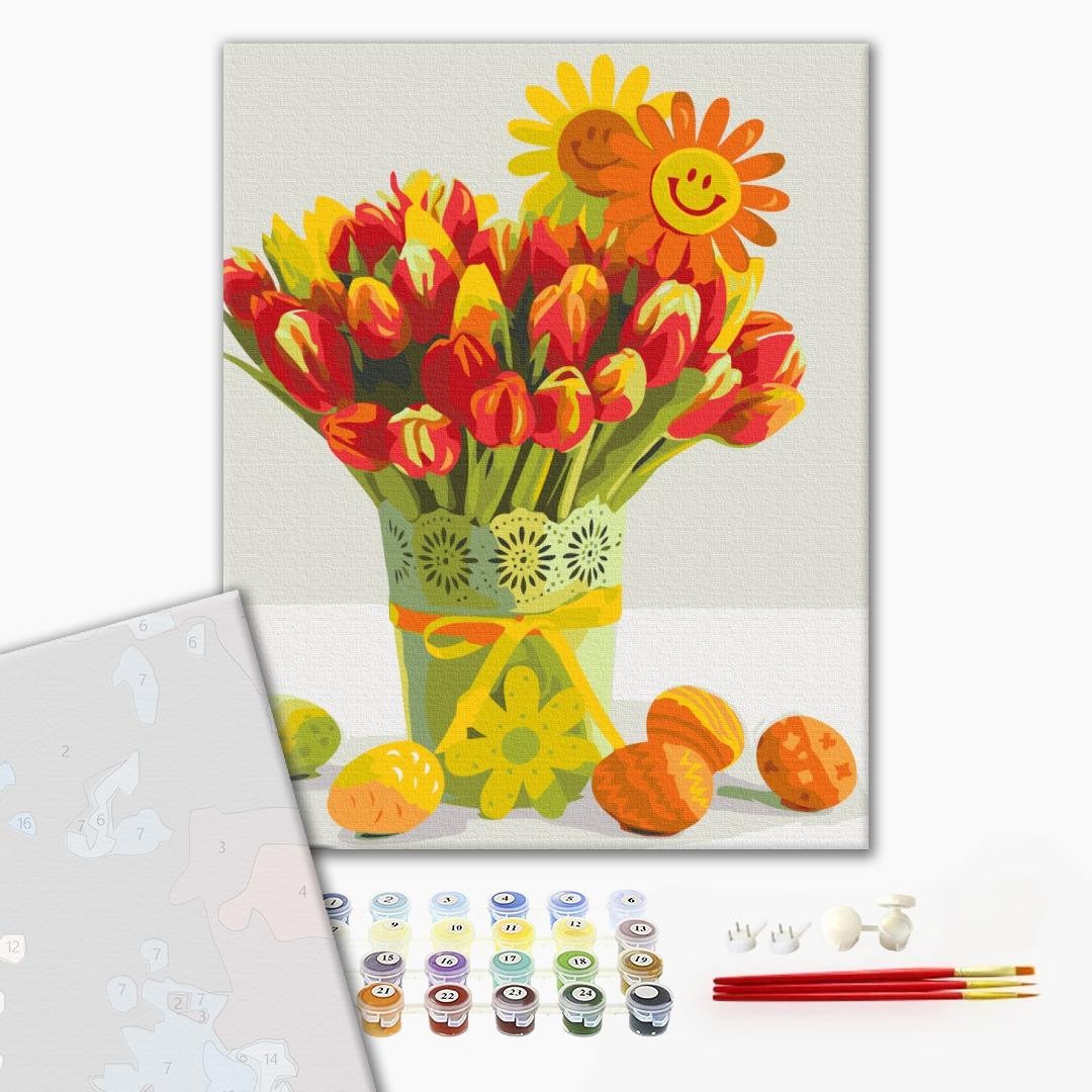 Mal efter tal - Easter tulips
