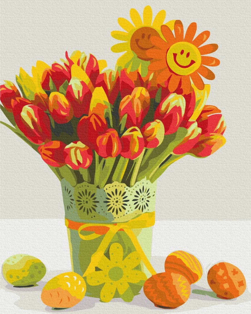 Mal efter tal - Easter tulips