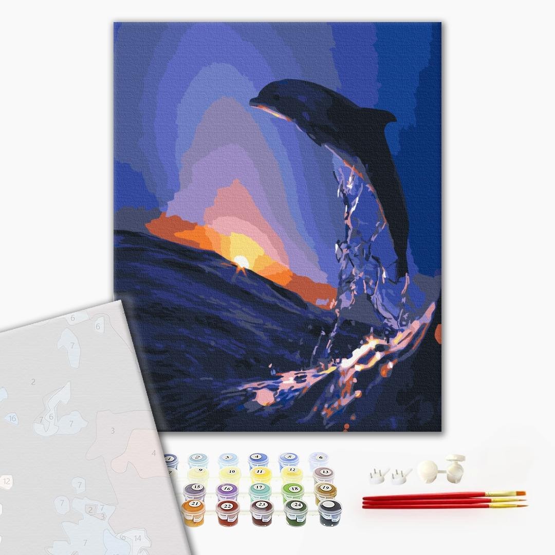 Mal efter tal - Sunset dolphin