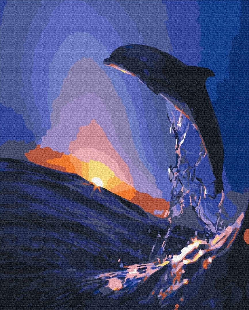 Mal efter tal - Sunset dolphin