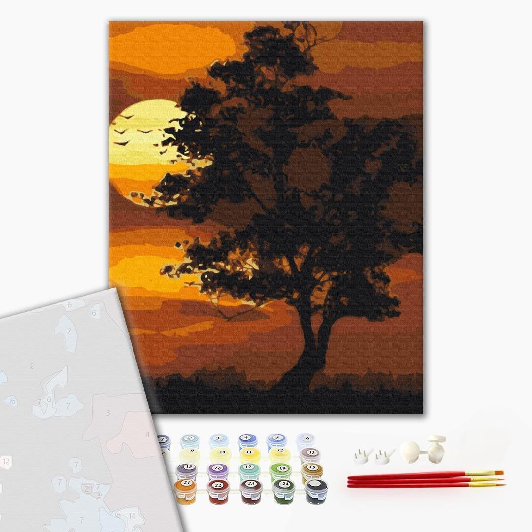 Mal efter tal - Burning sunset