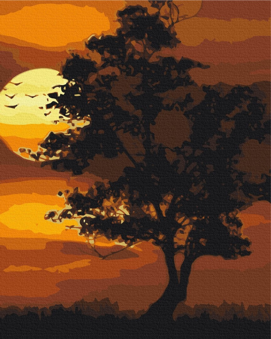 Mal efter tal - Burning sunset