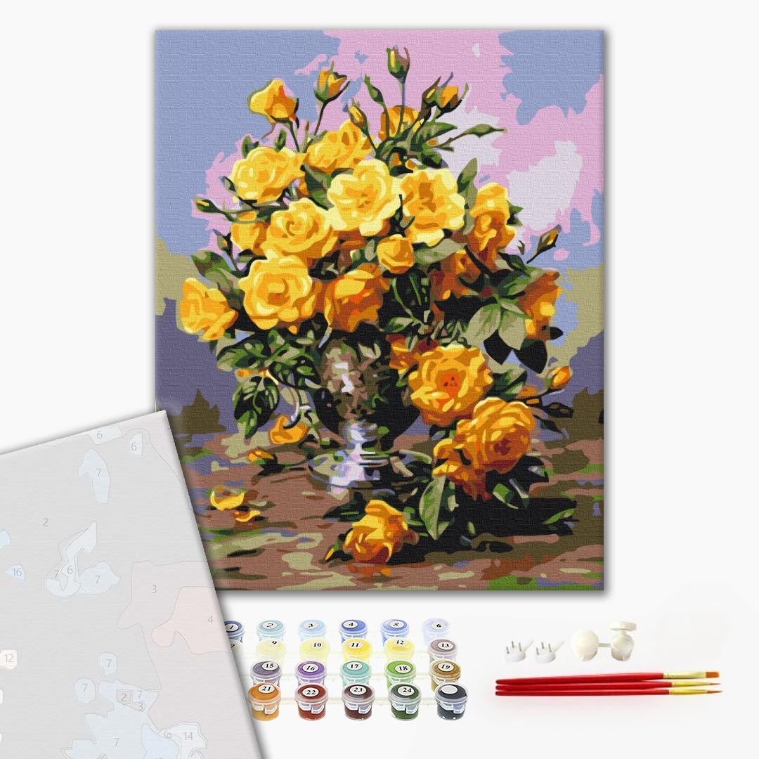 Mal efter tal - Bouquet of yellow roses