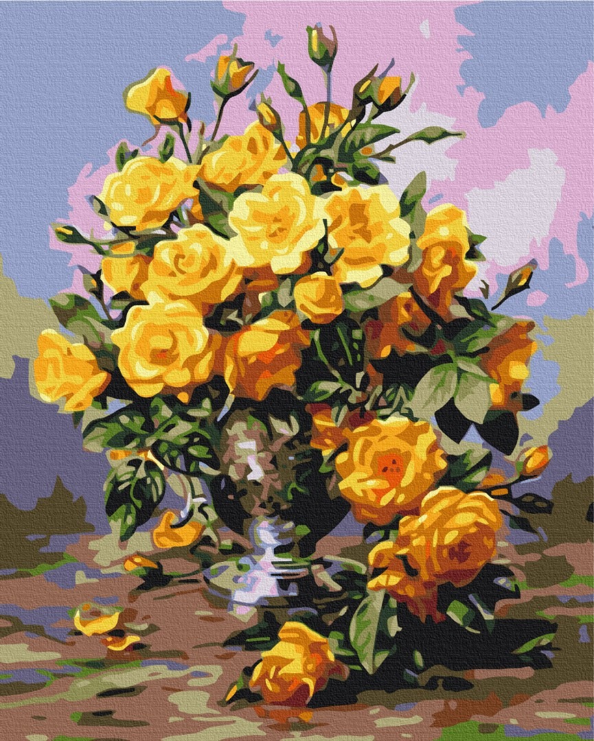 Mal efter tal - Bouquet of yellow roses