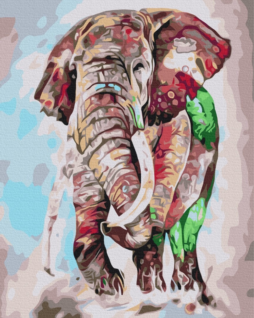 Mal efter tal - Rainbow elephant