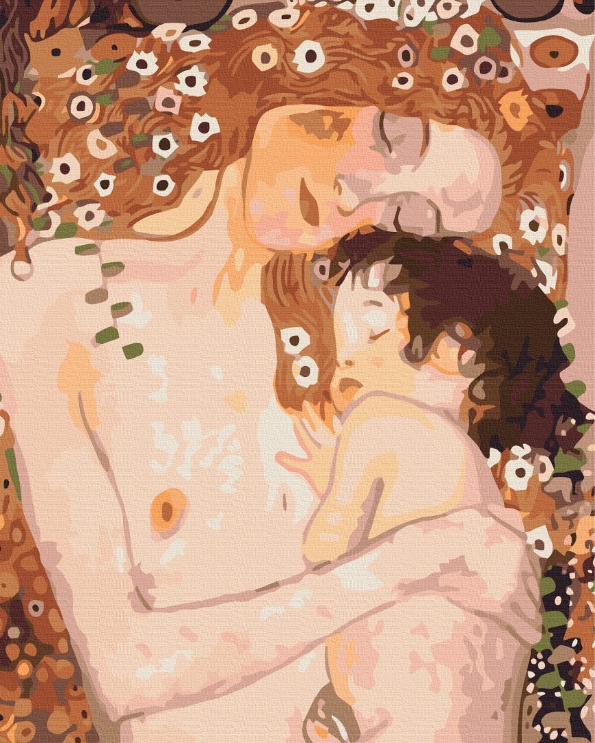 Mal efter tal - Mom and baby. Gustav Klimt