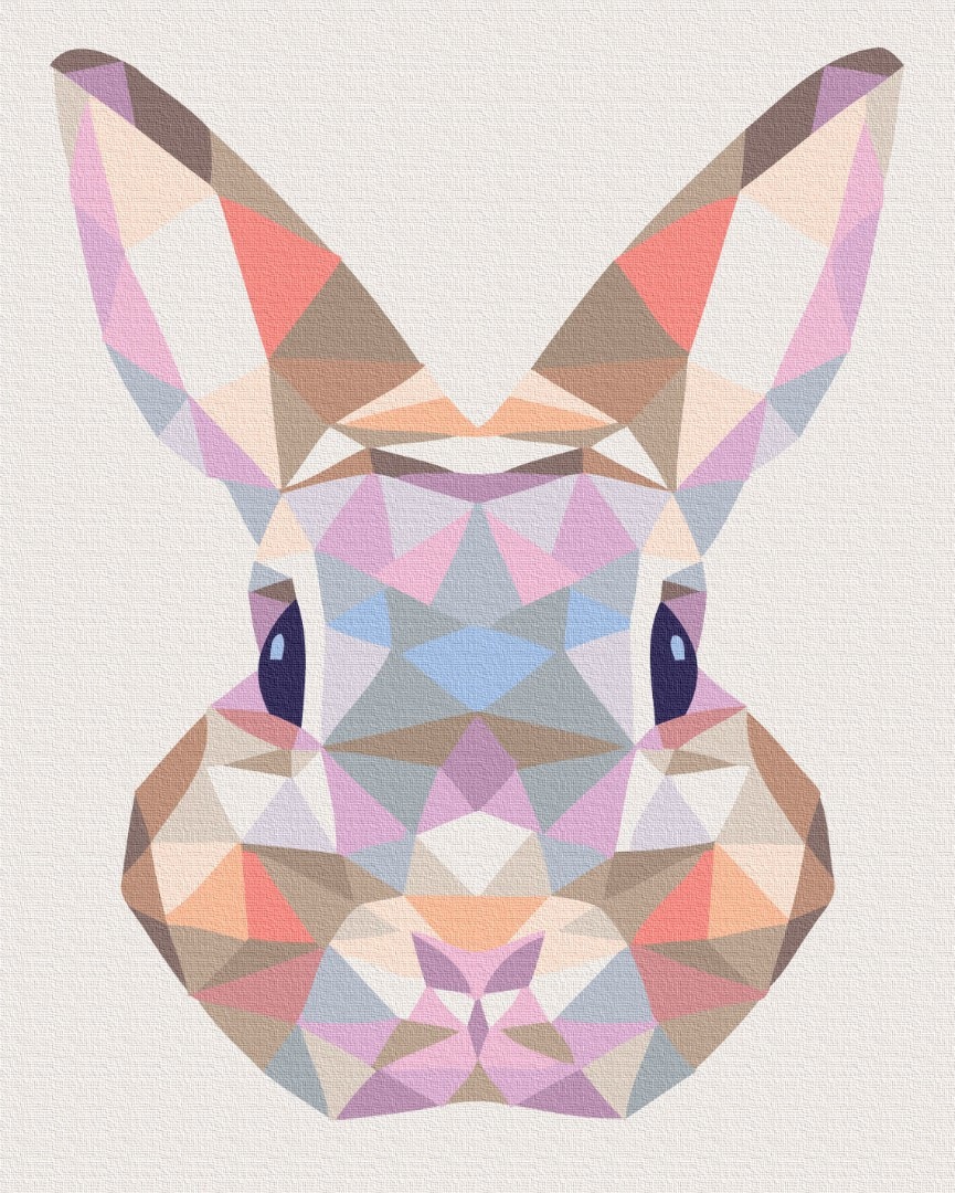 Mal efter tal - Rabbit in a mosaic