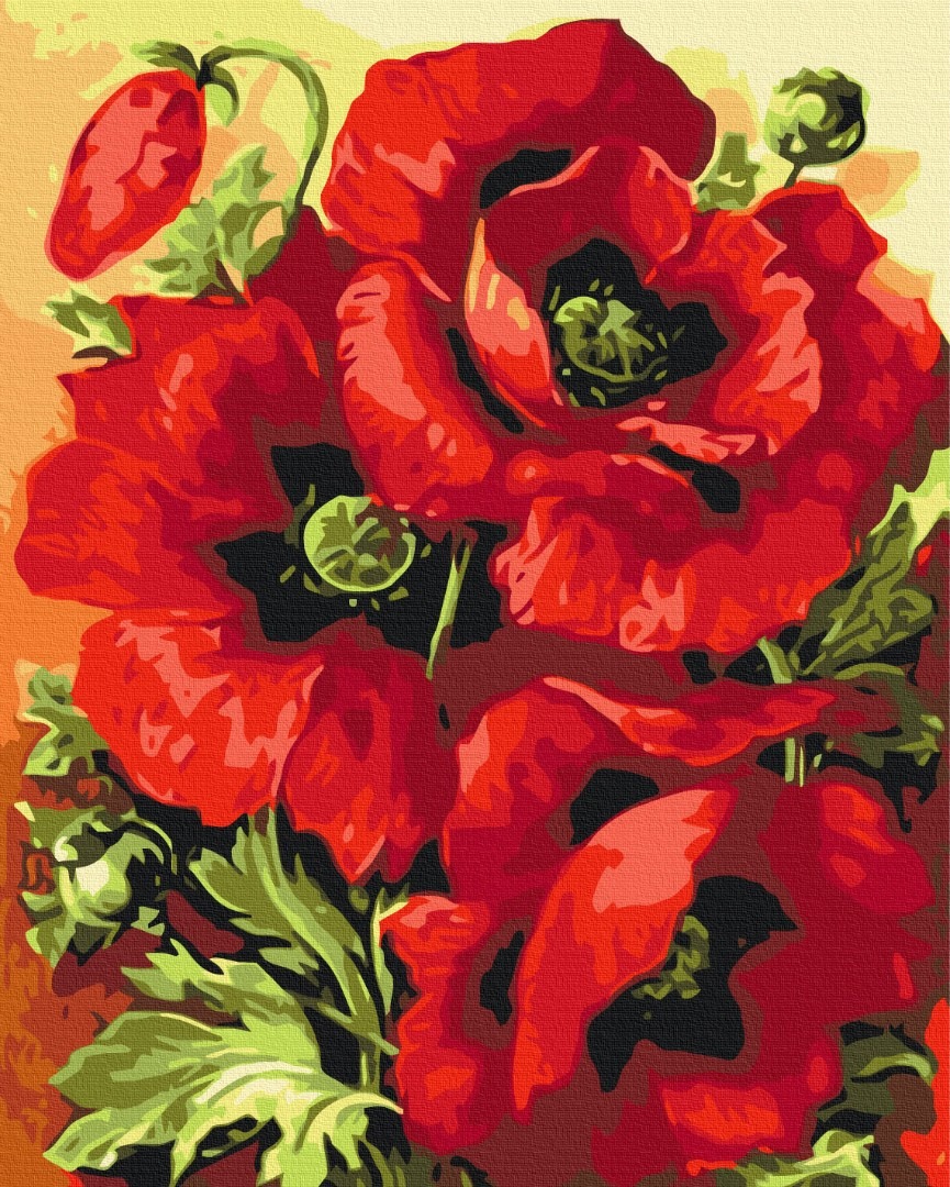 Mal efter tal - Print in poppies