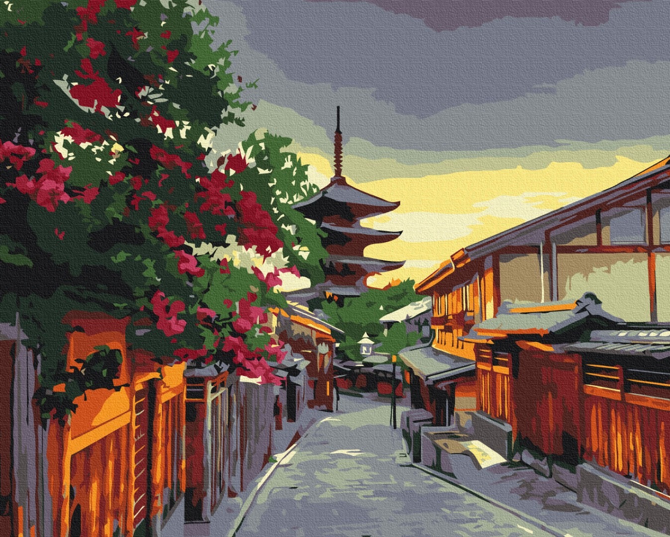 Mal efter tal - Evening in Kyoto