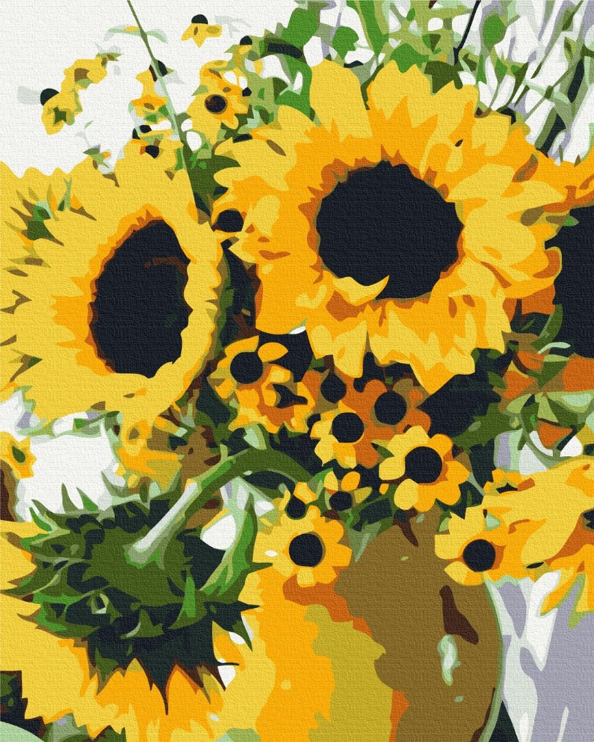 Mal efter tal - Bouquet of sunflowers