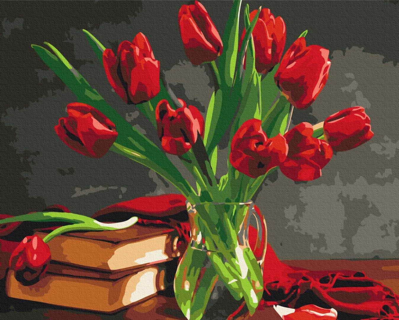 Mal efter tal - Bouquet of tulips