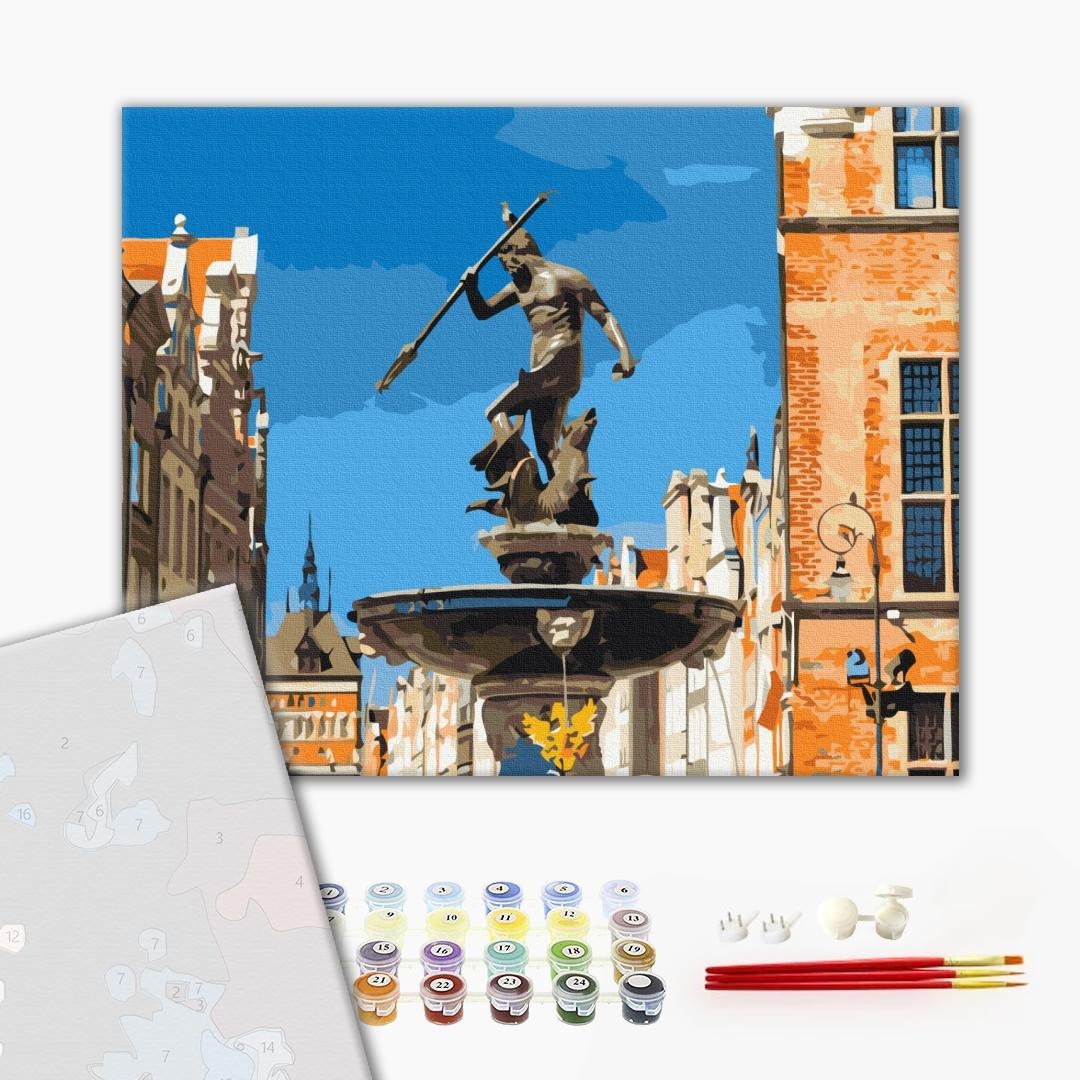 Mal efter tal - Fountain of Neptune. Gdansk