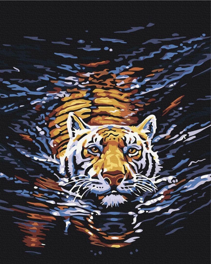 Mal efter tal - Tiger swimmer