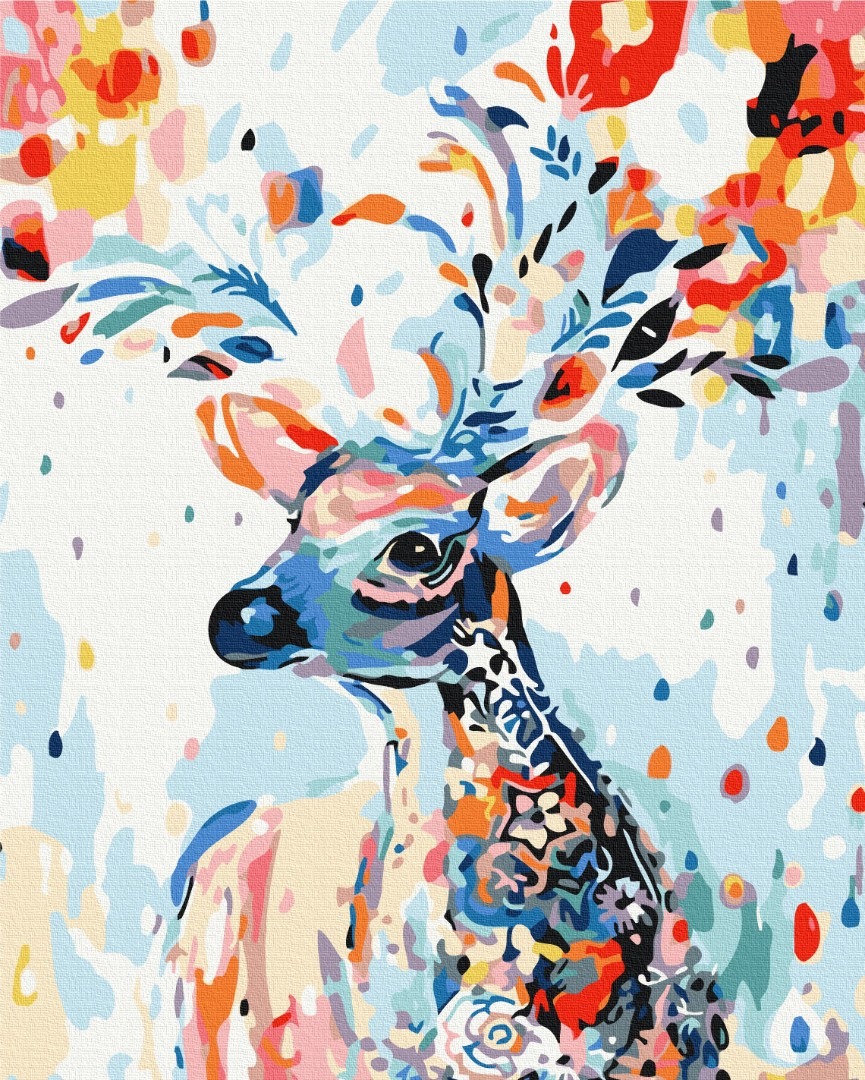 Mal efter tal - Сolorful deer
