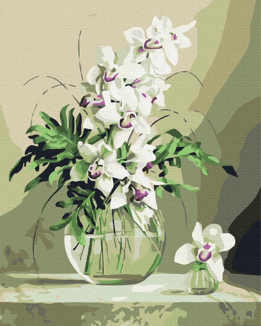 Mal efter tal - Orchids in a vase