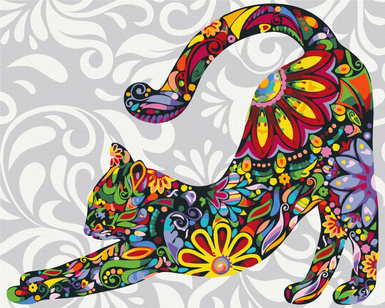 Mal efter tal - Flower kitten