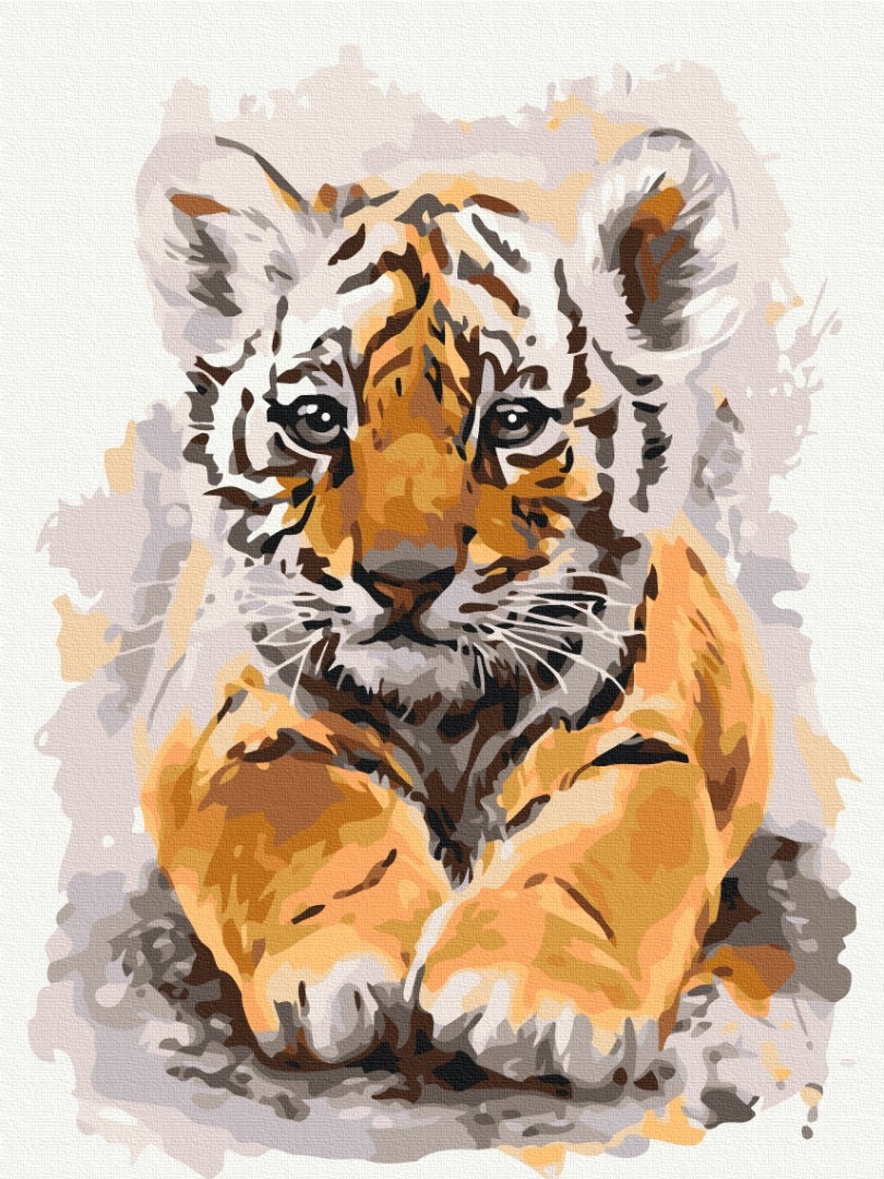Mal efter tal - Cute tiger