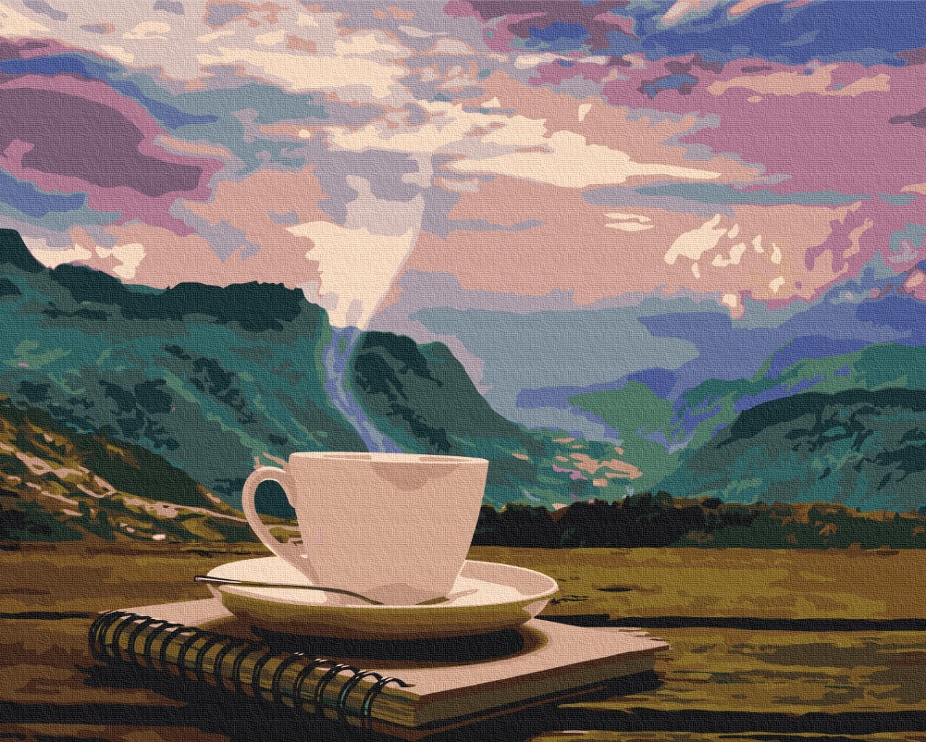 Mal efter tal - Morning overlooking the mountains
