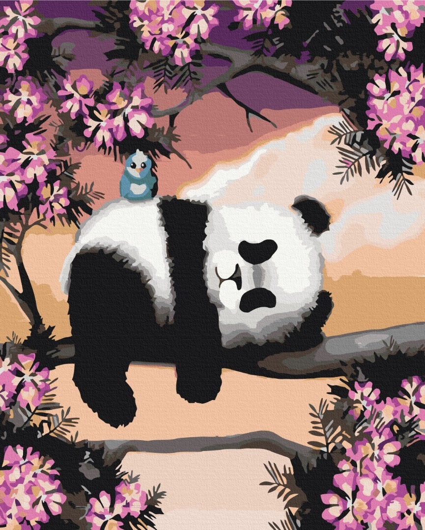 Mal efter tal - Sleepy panda