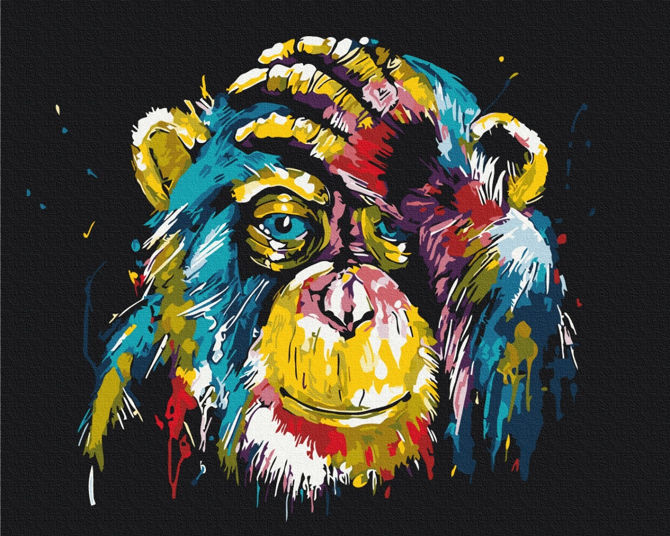 Mal efter tal - Colorful chimpanzee