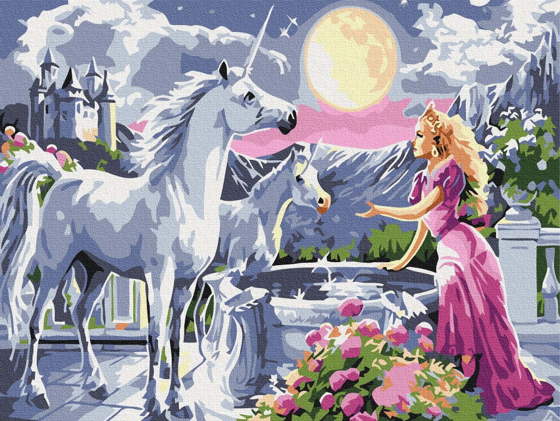 Mal efter tal - Princess and the unicorns