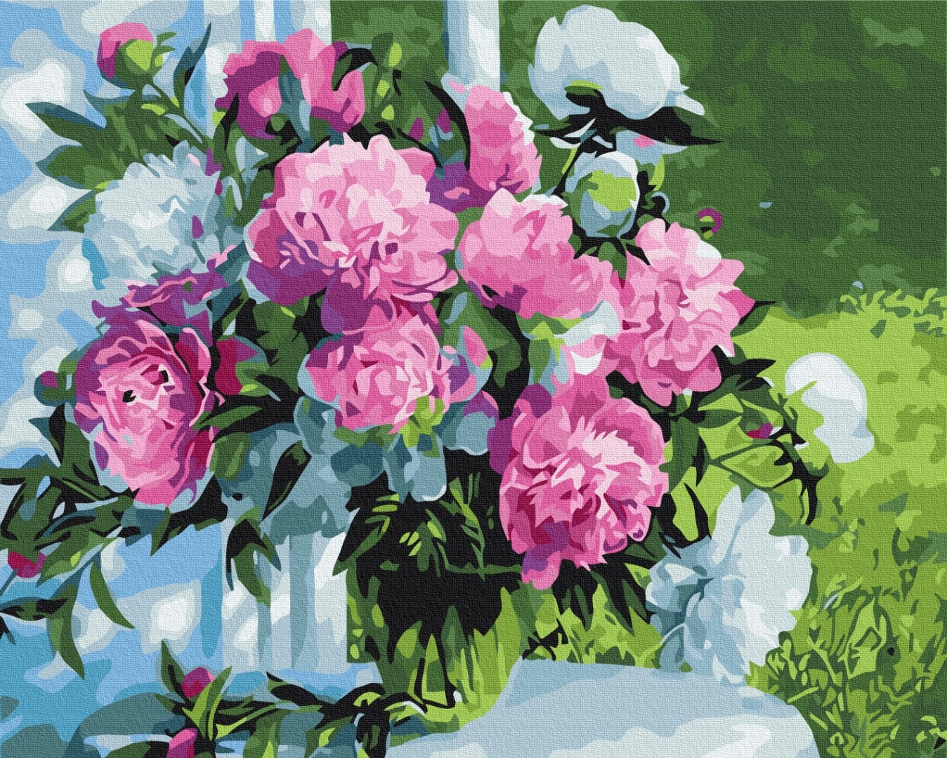 Mal efter tal - Bouquet of peonies in the garden