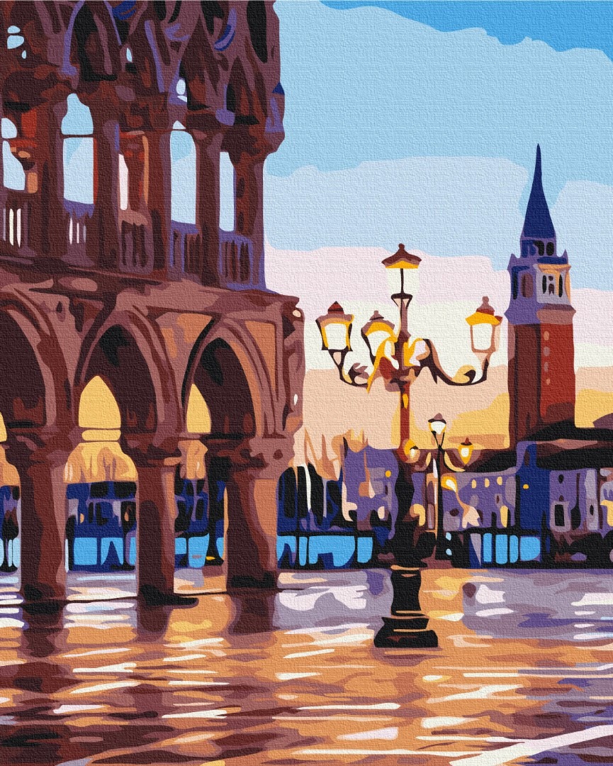 Mal efter tal - Evening square of Venice