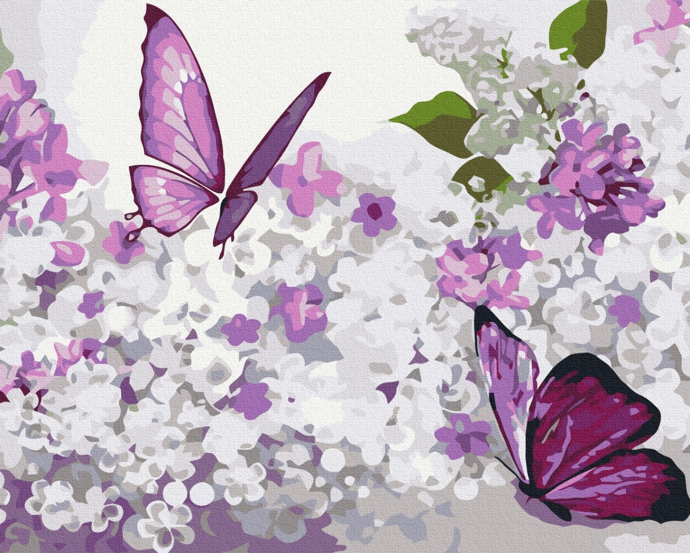 Mal efter tal - Purple butterflies