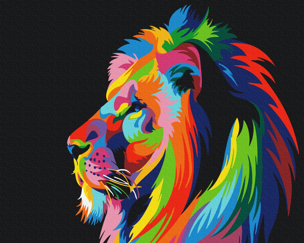 Mal efter tal - Rainbow lion