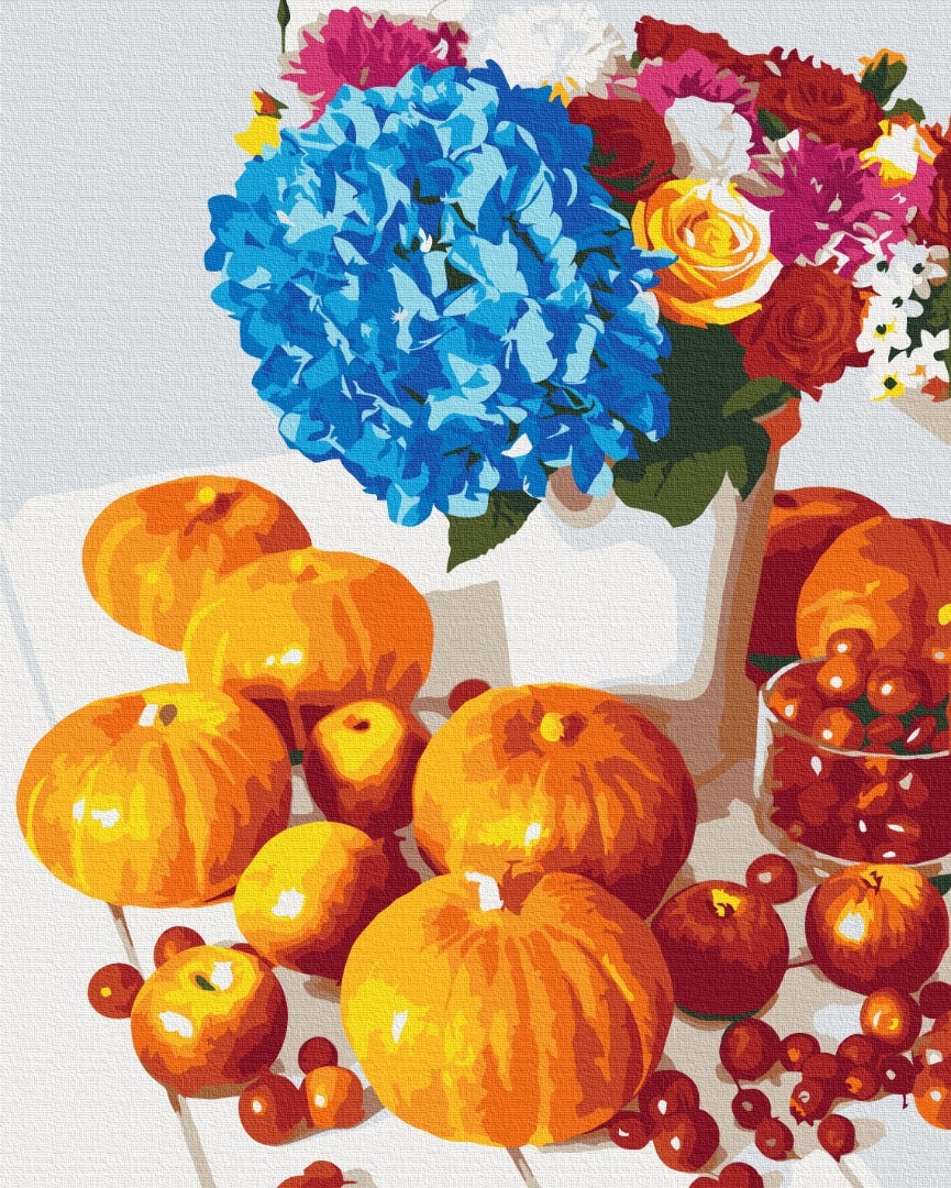 Mal efter tal - Pumpkin still life