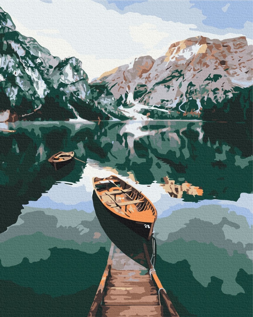 Mal efter tal - Boat on mirror lake