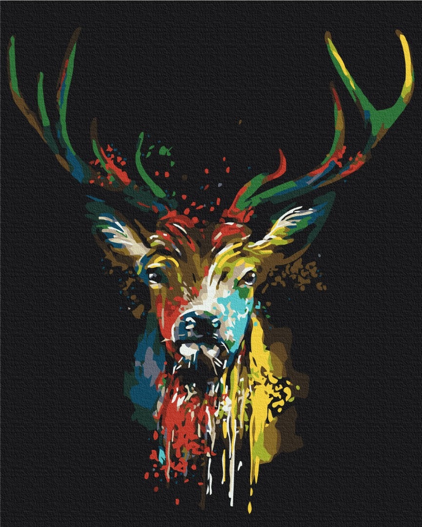 Mal efter tal - Colorful deer