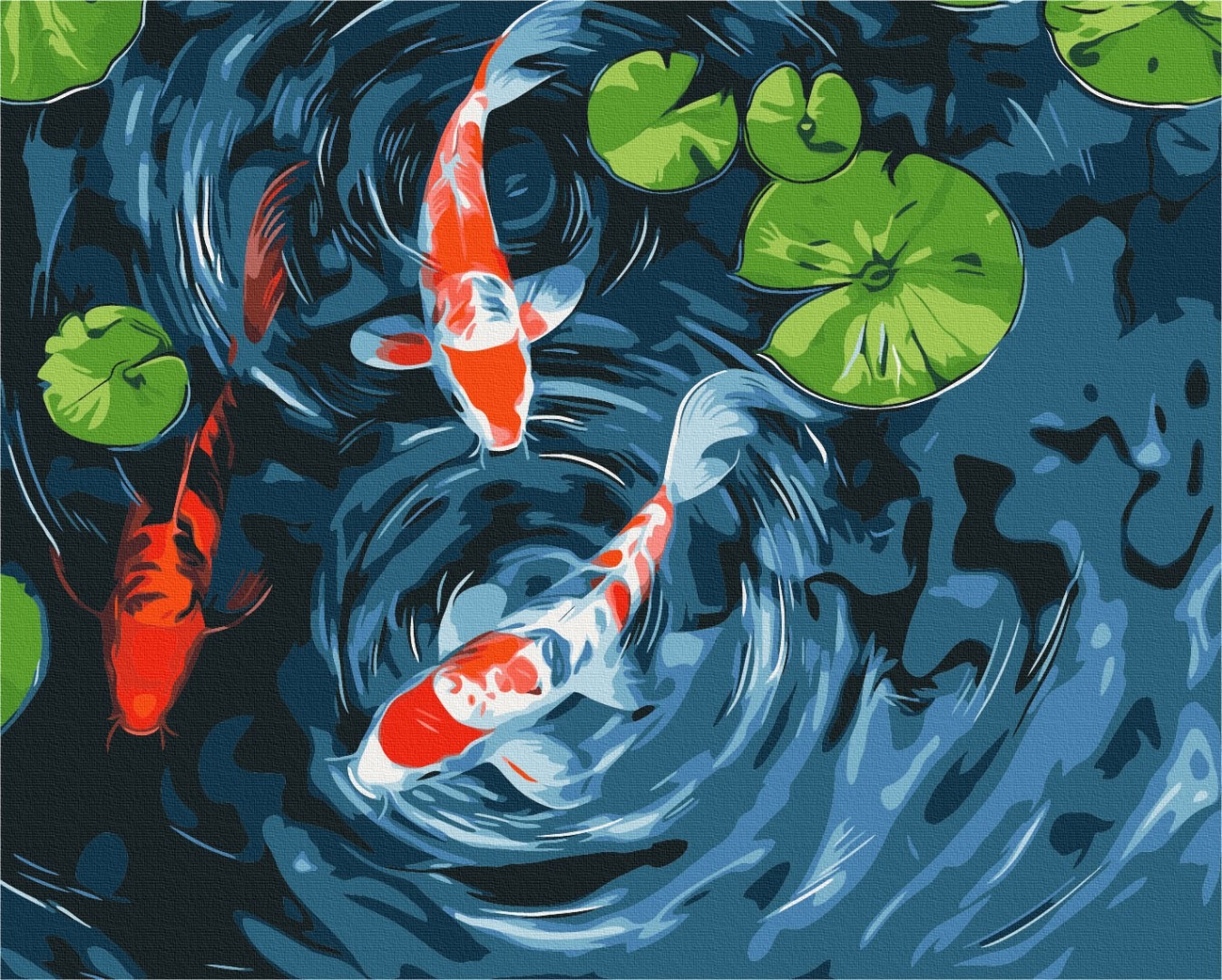 Mal efter tal - Japanese pond