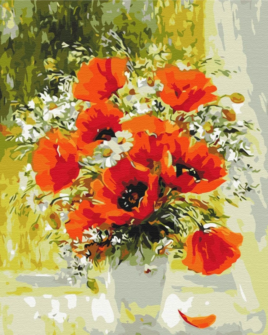 Mal efter tal - Field bouquet painted in oil