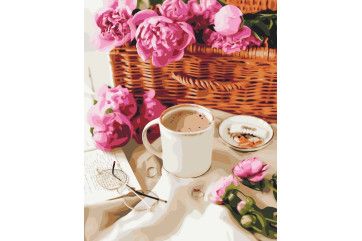 Mal efter tal - Peonies in a basket