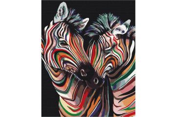 Mal efter tal - Couple of rainbow zebras