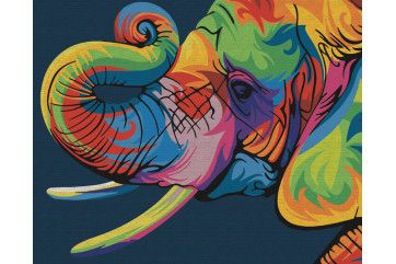 Mal efter tal - Rainbow elephant