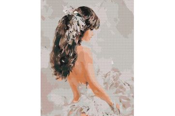 Mal efter tal - Girl with feathers