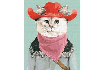Mal efter tal - Cowboy cat