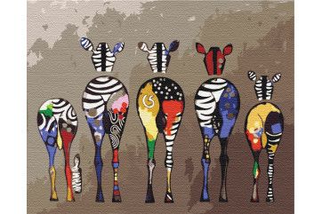 Mal efter tal - In a colored stripe