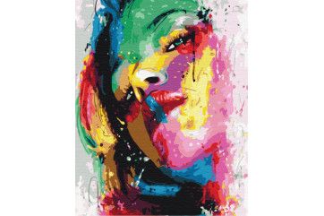 Mal efter tal - Portrait of a woman in paints
