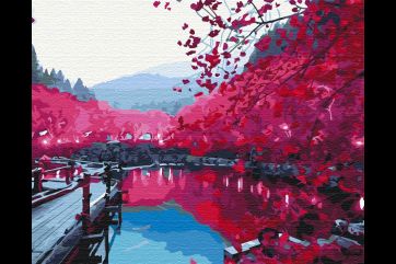 Mal efter tal - Sakura over the lake
